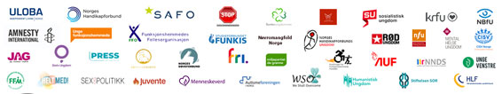 Logoene til organisasjoner som krever CRPD inn i norsk lov