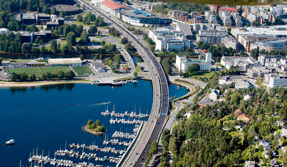 Flyfoto av Sandvika
